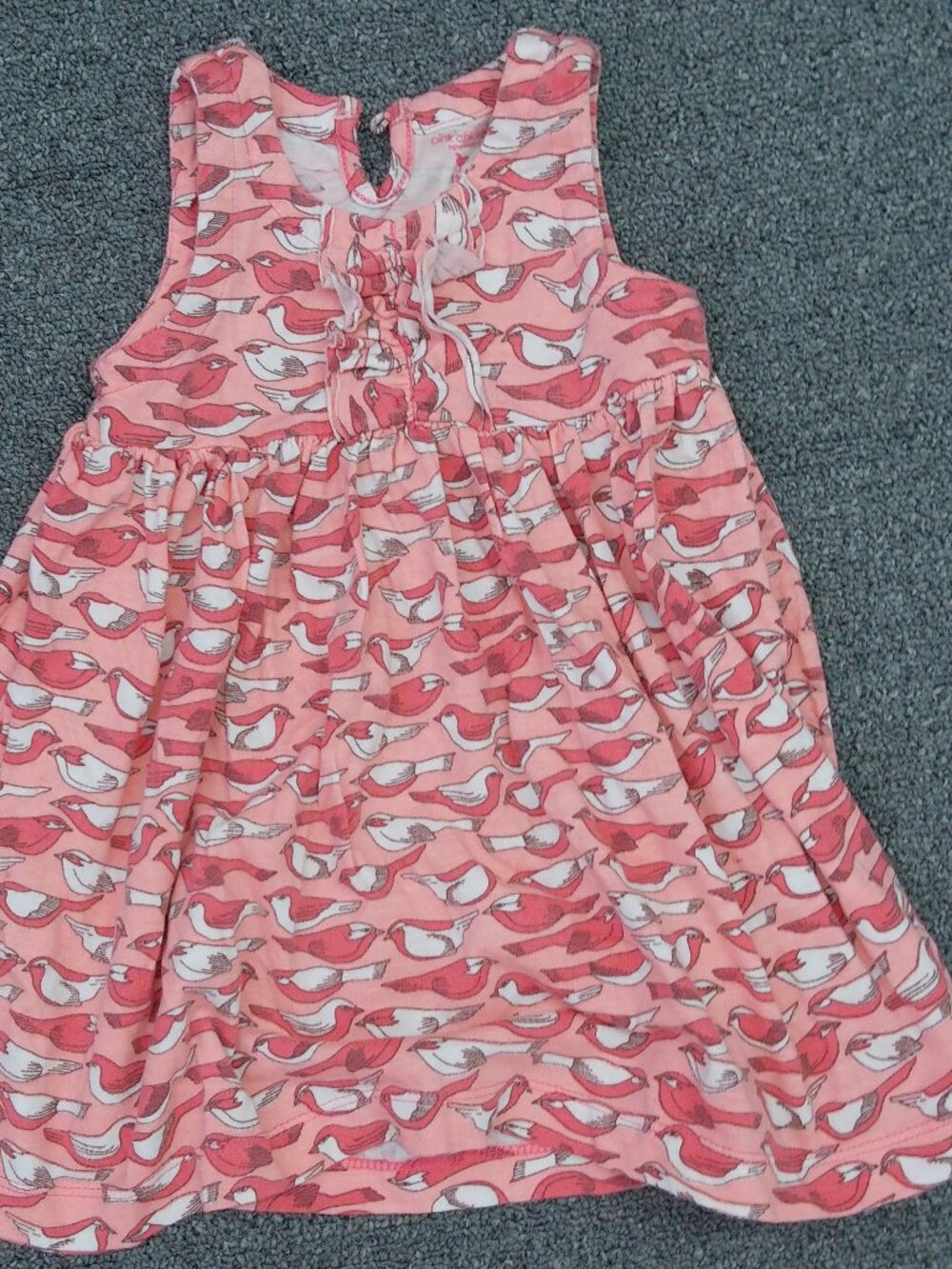 Pink Chicken Printed Dress with Sparrows
